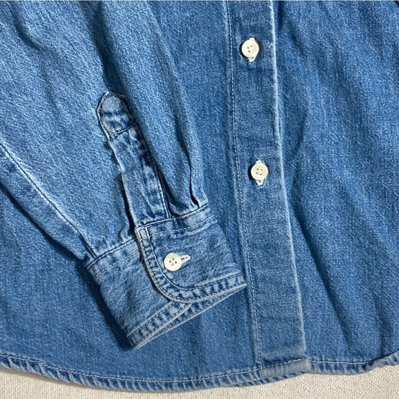 GAP Classic Denim Button Down Long Sleeve Shirt M - Picture 8 of 11